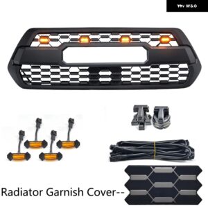 タコマ レーシンググリル 用にタコマ 2016-21 フロント バンパー グリル トリム フロントグリル メッシュ - yellowlight Radiator
