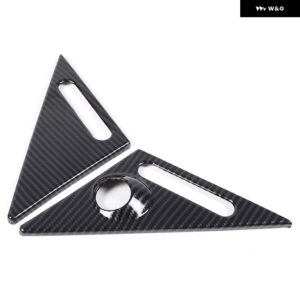 スマートフォーツー用 2009-15 ABS 黒車ピラー アンテナ パネル カバー トリム ステッカー カーアクセサリー - carbon fiber