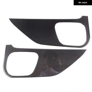 インフィニティ G25 G27 G37 2007-2013 ソフトカーボンリアドアアンチキック パネル カバー トリム ステッカー カーアクセサリー - carbon fiber