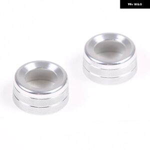 インフィニティ G25 G27 G37 2007-2013 合金 カーシート加熱ノブリングカバー トリム ステッカー カーアクセサリー - Silver