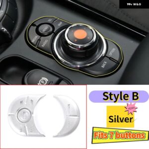 ミニクーパー JCW F54 F55 F56 F60 2014-2021 合金 マルチメディア ボタン ステッカー 装飾 ステッカー カーアクセサリー - Style B