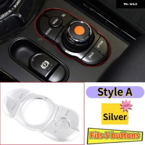 ミニクーパー JCW F54 F55 F56 F60 2014-2021 合金 マルチメディア ボタン ステッカー 装飾 ステッカー カーアクセサリー - Style A