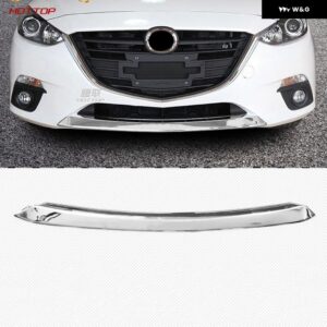 HOTTOP クロームフロントロア バンパー モールディング プロテクター リップ スポイラー カバー MAZDA3 アクセラ 2014 + トリム ガーニッシュガードグリル - Silver 1PC