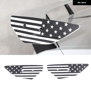 オート スタイリング 外装 アクセサリーリア三角窓 装飾 ステッカー キット アメリカ国旗パターン フィット コルベット C8 - Rear Spoiler