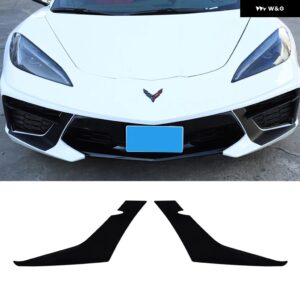 オート スタイリング 外装 アクセサリーリア三角窓 装飾 ステッカー キット アメリカ国旗パターン フィット コルベット C8 - Front bumper