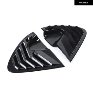 2個 ABS 黒リアサイドウィンドウルーバーシャッターカバー セアト レオン MK2 1P1 2008-2012 窓トライアングル トリム アクセサリー - piano black