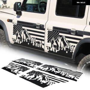 PVC 黒カー スタイリング ドアプルフラワー ステッカー INEOS 擲弾兵 2020-2024 外装 ドアマウンテンスタイル ビニールアクセサリー - Style A