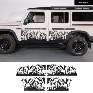 PVC 黒カー スタイリング ドアプルフラワー ステッカー INEOS 擲弾兵 2020-2024 外装 ドアマウンテンスタイル ビニールアクセサリー - Style B