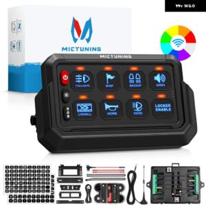 P1S 12 ギャングスイッチ パネル ワイヤレスコードレス RGB カラーの明るさ 多機能トグル瞬間ストロボ - 8 gang RGB Wireless