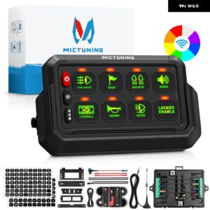 スイッチ パネル 8 ギャングスイッチ パネル ワイヤレスコードレス RGB カラーの明るさ車オフロード トラック SUV RV - 8 gang RGB Wireless