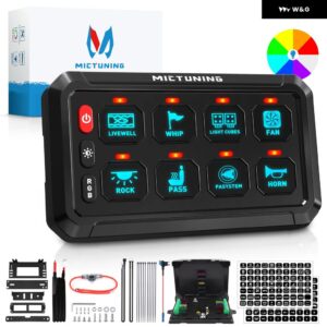 P1S RGB 5インチ 8/12 ギャング スイッチ パネル トグル モメンタリ ストロボ パルス スイッチ ポッド バックライト付きオフ トラック RV オフロード - P1S-8X