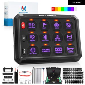 P1S RGB 5インチ 8/12 ギャング スイッチ パネル トグル モメンタリ ストロボ パルス スイッチ ポッド バックライト付きオフ トラック RV オフロード - P1S-12X