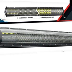 マジカル M2 32インチ 空力 LED ライトバー - 240ワット 4列オフロードライト 2 スタイル の取り付け ブラケット 付き - No Wire Kit