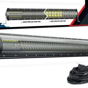マジカル M2 32インチ 空力 LED ライトバー - 240ワット 4列オフロードライト 2 スタイル の取り付け ブラケット 付き - With Wire Kit