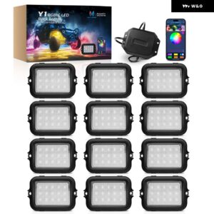 8/10/12 ポッド拡張可能な RGBIC LED ロックライトキット色 追う マルチカラーネオンアンダーグローライトキット ワイヤレス APP 制御 付き - 12 pods RGBIC