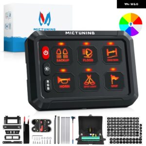 RGB 6 ギャングスイッチ パネル 多機能トグルモメンタリストロボパルススイッチポッドバックライト付きオフ トラック RV オフロード用 - P1S-6