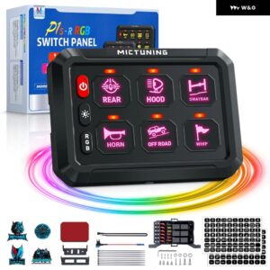 RGB 6 ギャングスイッチ パネル 多機能トグルモメンタリストロボパルススイッチポッドバックライト付きオフ トラック RV オフロード用 - P1S-R6