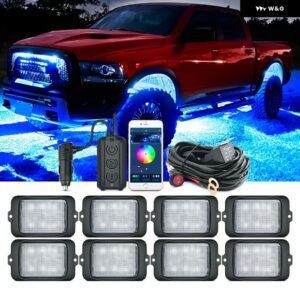 C1 8 ポッド RGBW LED ロックライトリモートマルチカラーアンダーグローネオンライトキット ワイヤレスアプリコントローラー音楽モード - C3 8 Pods