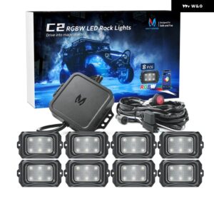 C1 8 ポッド RGBW LED ロックライトリモートマルチカラーアンダーグローネオンライトキット ワイヤレスアプリコントローラー音楽モード - C2 8 Pods