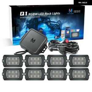 C1 8 ポッド RGBW LED ロックライトリモートマルチカラーアンダーグローネオンライトキット ワイヤレスアプリコントローラー音楽モード - Q1 8 Pods