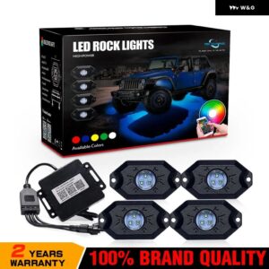 CM 4 ポッド RGB LED ロックライトワイヤレス APP コントローラーリモート多色ネオン LED ライトキット 音楽モード点滅 - 4pods