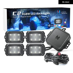RGBW LED ロックライト BLUETOOTH コントローラー タイミング機能 音楽モード付き - C1 4PODS マルチカラー ネオン LED ライトキット - C2 4pods