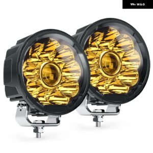 5インチ 40W LED フォグランプ アンバー LED ポッド ワークライト オフロード ドライビングライト イエロー フォグランプ 防水 トラック ATV 用 - 2PCS2