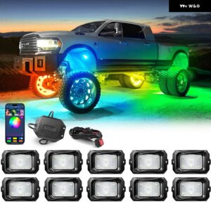 C2 拡張可能な RGB + IC LED ロックライトキット 8/10 ポッドアンダーグローライトキット ワイヤレス BLUETOOTH APP 制御 付き - 10 pods