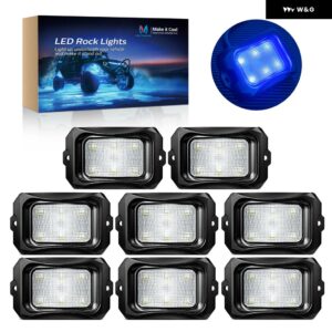 C2 レッドロックライト 8 ポッド 8個 ソリッドカラーロックライトネオンアンダーグローライトキット 防水 アンダーボディグローランプ - SMT01-C2BG-1T8L