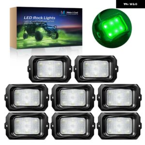 C2 レッドロックライト 8 ポッド 8個 ソリッドカラーロックライトネオンアンダーグローライトキット 防水 アンダーボディグローランプ - SMT01-C2GG-1T8L