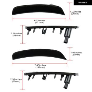 4X フィアット 500 ポップ/ラウンジ 2012-2017 500C ポップ/ラウンジ 2012-2015 F R バンパー フェンダーフレアサイドマーカー リフレクター ライトランプ - Smoked Lens