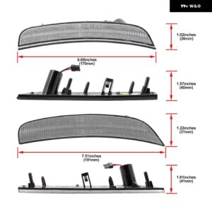 4X フィアット 500 スポーツ 2011-17 アンバー レッド LED フェンダーサイドマーカー リフレクター ライト 68136734AA68136735AA - Clear Lens