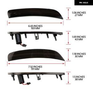 フィアット アバルト 500 2012-17 F R アンバー レッド LED バンパー サイド マーカーライト 自動フェンダーフレア リフレクター ランプ - Smoked Lens