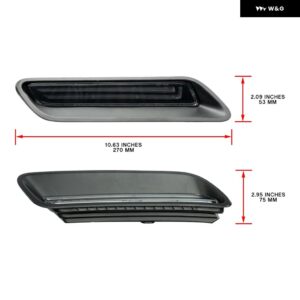 2X RAM 1500 スポーツ 2010-2022 エンジン フードスクープベント挿入 LED モジュール キット ダイナミックウィンカー ウインカーホワイト DRL - Clear Lens