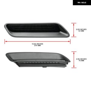 2X RAM 1500 スポーツ 2010-2022 エンジン フードスクープベント挿入 LED モジュール キット ダイナミックウィンカー ウインカーホワイト DRL - Smoked Lens