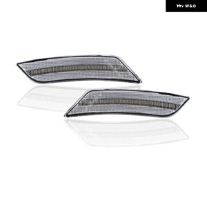 2X キャデラック ATS 13-14 XT5 2017-UP フロント バンパー アンバー LED サイド マーカーライト オートフェンダーフレアランプ OEM: GM22941173 22941174 - clear