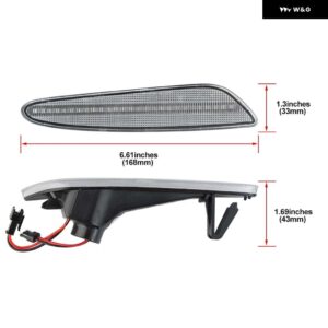 2X ベンツ W211 Eクラスプレ LCI E300 E320 E500 E55 AMG 2003-2006 フロント バンパー アンバー LED フェンダーサイド マーカーライト A2118200221 - Clear Lens