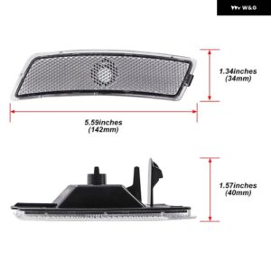 2X VW ビートル 2012-2019 ティグアン 2018-2023 スモーク OE-SPEC ホワイト サイド マーカー ライト オート フェンダー フレア ランプ OEM: 5C5945071A - Clear Lens