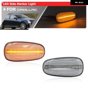 2X キャデラック STS STS-V 2005-2011 アンバー フロント LED フェンダーサイド マーカーライト ウィンカーランプ に適合 - smoke