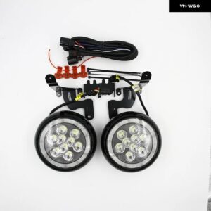 クロームミニラリーライト DRL ハロー LED フロント バンパー ラリーライトミニクーパー R50 R52 R53 2001-2006 スタイリング - Black