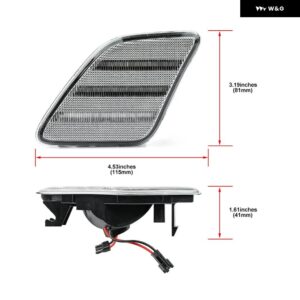 ユーロスタイル スモーク LED バンパー ストリップフェンダーサイド マーカーライト ベンツ W221 Sクラスフェイスリフト S350 S400 S500 S550 S600 S63 S65 - Clear Lens