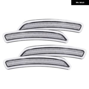 4個 スモークフロント アンバー リアレッド LED フェンダーフレアサイド マーカーライト ミニクーパー F55 F56 F57 2014-19 - Clear Lens