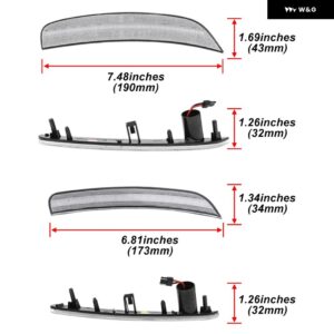 スモーク交換フロント 68136734AA リア 68085232AB LED バンパー フェンダーサイド マーカーライト アバルト 500 2012-2017 アンバー レッド リフレクター - Clear Lens