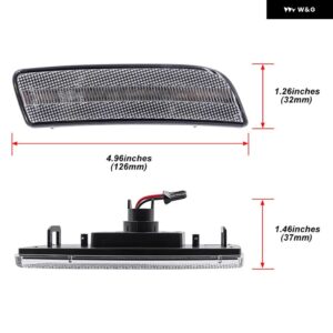 2X フロント バンパー アンバー LED サイド マーカーライト VW ティグアン 2008-2017 オートフェンダーフレアランプ 5N0-945-119-A 5N0-945-120-A - Clear Lens