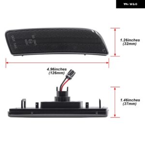 2X フロント バンパー アンバー LED サイド マーカーライト VW ティグアン 2008-2017 オートフェンダーフレアランプ 5N0-945-119-A 5N0-945-120-A - Smoked Lens