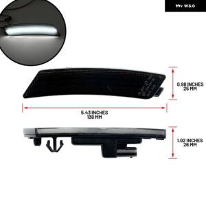 2X スモーク アップグレード LED フェンダーサイド マーカーライト 交換用 2020+ キャデラック CT5 CT5-V 自動 パーキング 信号 リフレクター ランプ - Smoked White