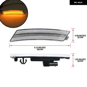2X スモーク アップグレード LED フェンダーサイド マーカーライト 交換用 2020+ キャデラック CT5 CT5-V 自動 パーキング 信号 リフレクター ランプ - Clear Amber
