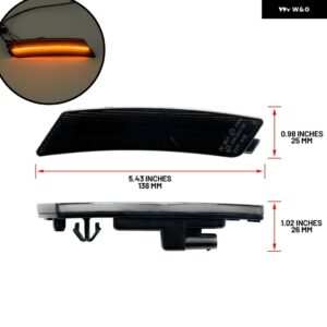 2X スモーク アップグレード LED フェンダーサイド マーカーライト 交換用 2020+ キャデラック CT5 CT5-V 自動 パーキング 信号 リフレクター ランプ - Smoked Amber