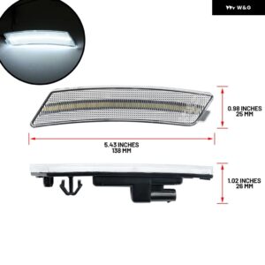 2X スモーク アップグレード LED フェンダーサイド マーカーライト 交換用 2020+ キャデラック CT5 CT5-V 自動 パーキング 信号 リフレクター ランプ - Clear White