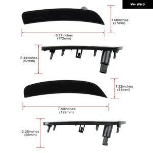 4X フィアット 500 500C アバルト 2012-17 F R アンバー レッド OEM サイド マーカーライト 自動フェンダーフレアランプ - Smoked Lens